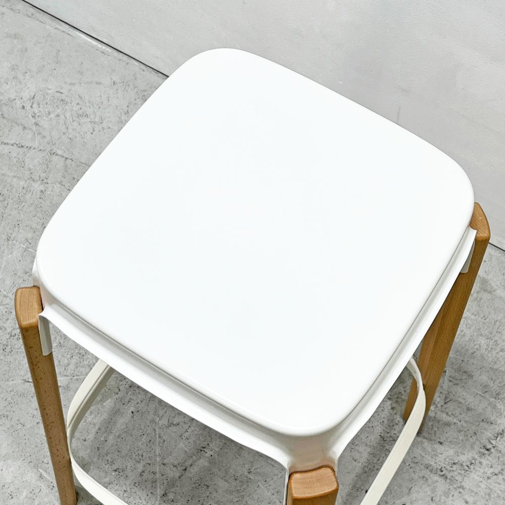 マジス MAGIS スティールウッドスツール Steelwood Stool ハイスツール カウンターチェア ホワイト × ビーチ H68cm ロナン＆エルワン・ブルレック 定価￥86,900- ●