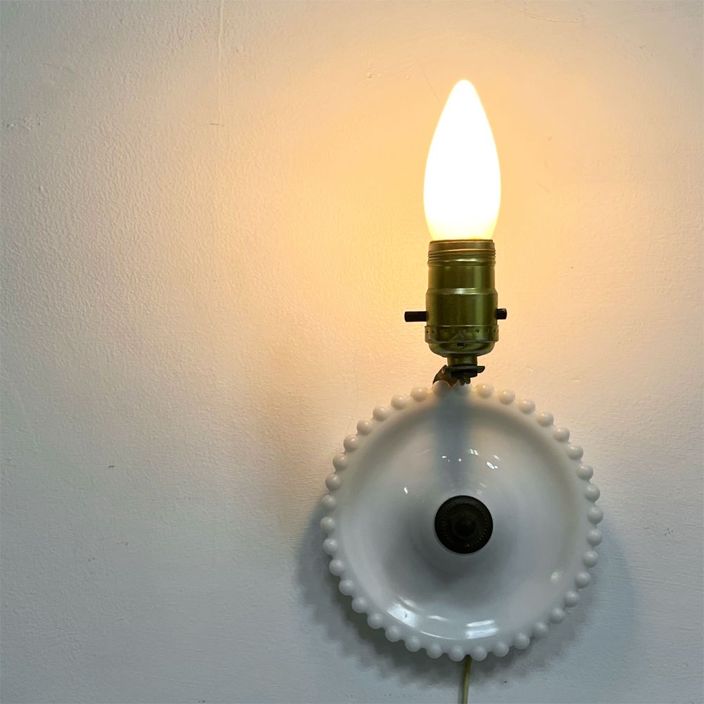 USビンテージ US vintage ウォールランプ ミルクガラス 真鍮 シェードなし アールデコ ●