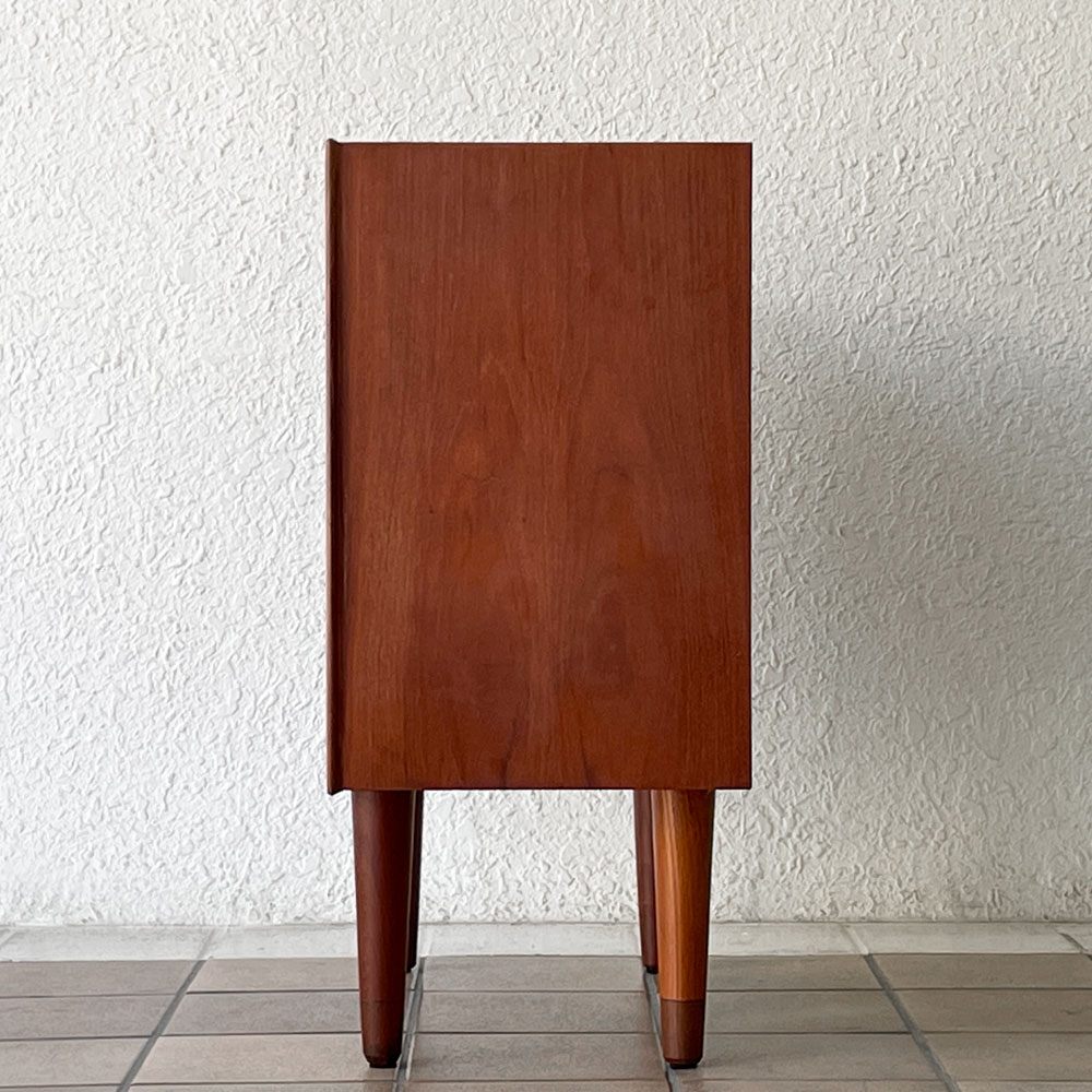 北欧ビンテージ Vintage チーク材 チェスト ミニチェスト 3ドロワー H69.5cm 北欧家具 ◇