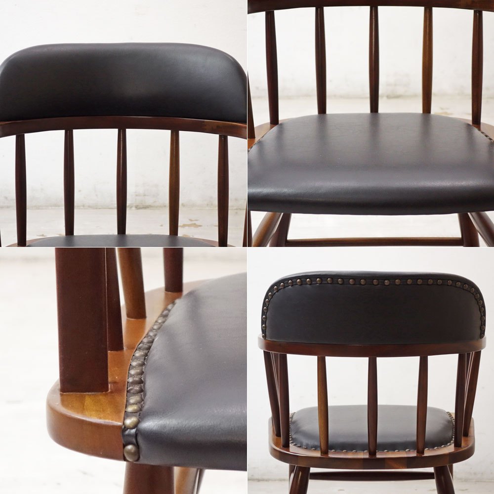 アクメファニチャー ACME Furniture オークス アーム チェア OAKS ARM CHAIR ダークブラウン PUレザー ●