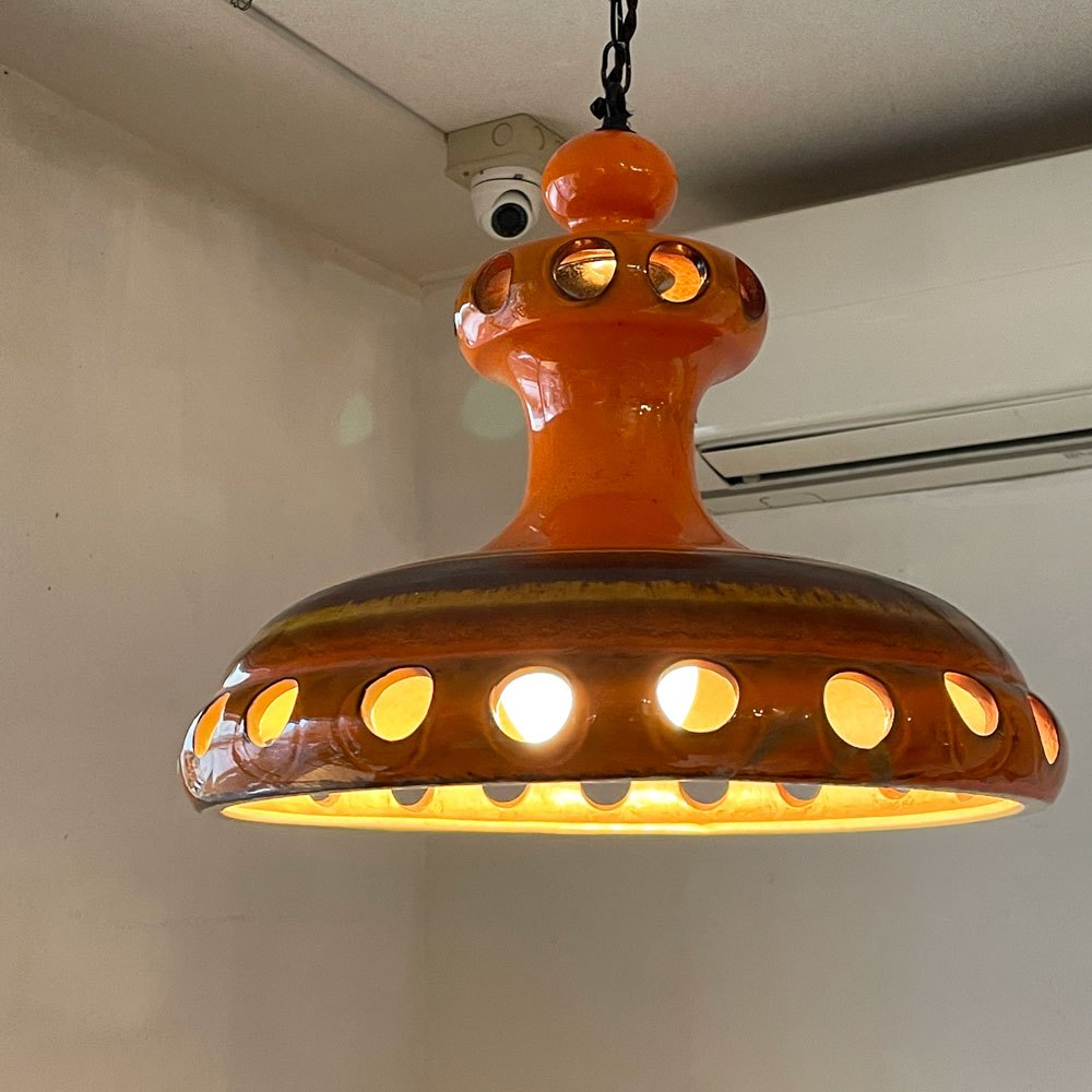 ファットラヴァ Fat lava ペンダントランプ セラミック 照明 陶器 西ドイツ ビンテージ 希少◎