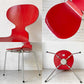 フリッツハンセン Fritz Hansen アントチェア アリンコチェア 4本脚 カラードアッシュ レッド アルネ・ヤコブセン デンマーク 北欧家具 ★