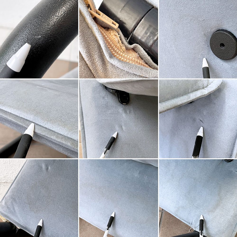 アルフレックス arflex T-Line チェア アームチェア ブルーグレー 1シーター カンチレバー コットンスエード Burkhard Vogtherr ポストモダンデザイン ◇