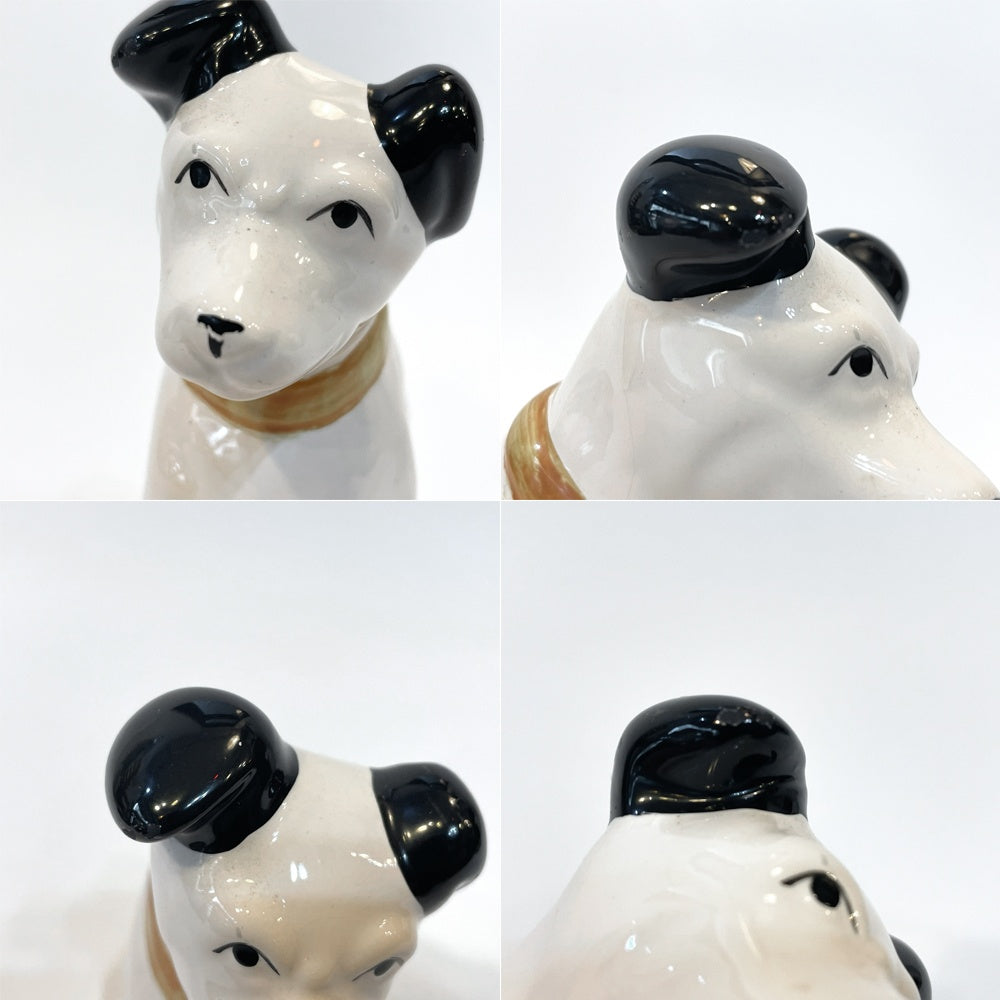 ビクター犬 Victor ニッパー君 Nipper 犬 陶器製 高さ13cm オブジェ 置物 インテリア 昭和レトロ ★