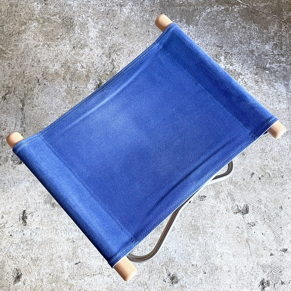 ニーチェアX  NY chair X フォールディングオットマン 折り畳み ナチュラル×ブルー  MoMA 藤栄 新居 猛 ■