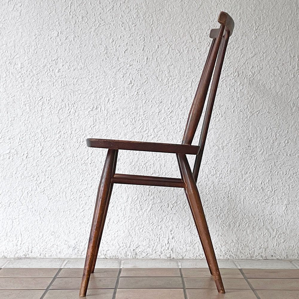 アーコール Ercol スティックバックチェア ダイニングチェア エルム材 UKビンテージ Vintage 英国家具 ◇