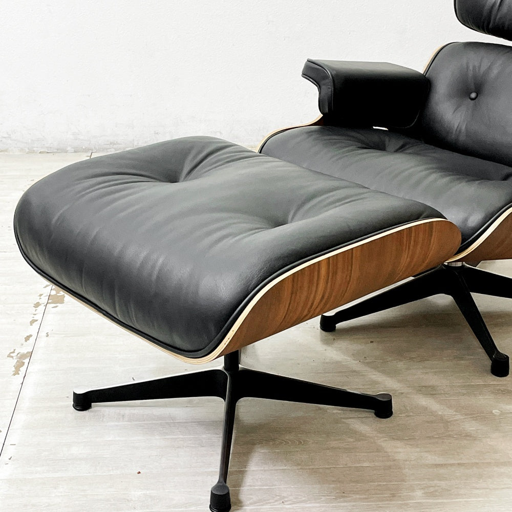 イームズラウンジチェア＆オットマン ブラック チャールズ＆レイ・イームズ C&R Eames ミッドセンチュリー リプロダクト品 ●