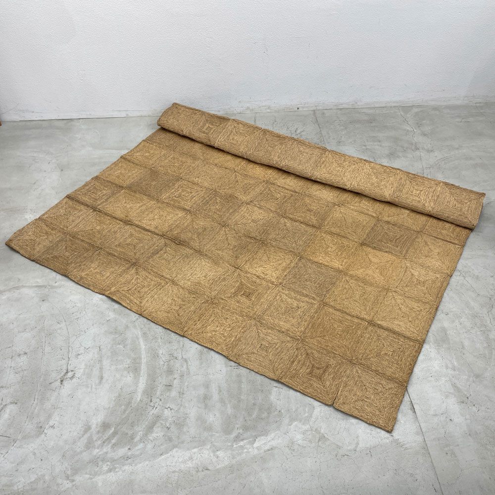 ナチュラルジュートラグ JUTE RUG ダイヤ模様 275x340cm 麻素材 天然 シンプルナチュラル  〓