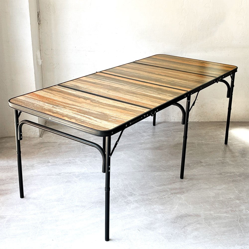 山善 キャンパーズコレクション フォールディングテーブル W180cm 高さ2段階 折り畳み アウトドア キャンプ  ★