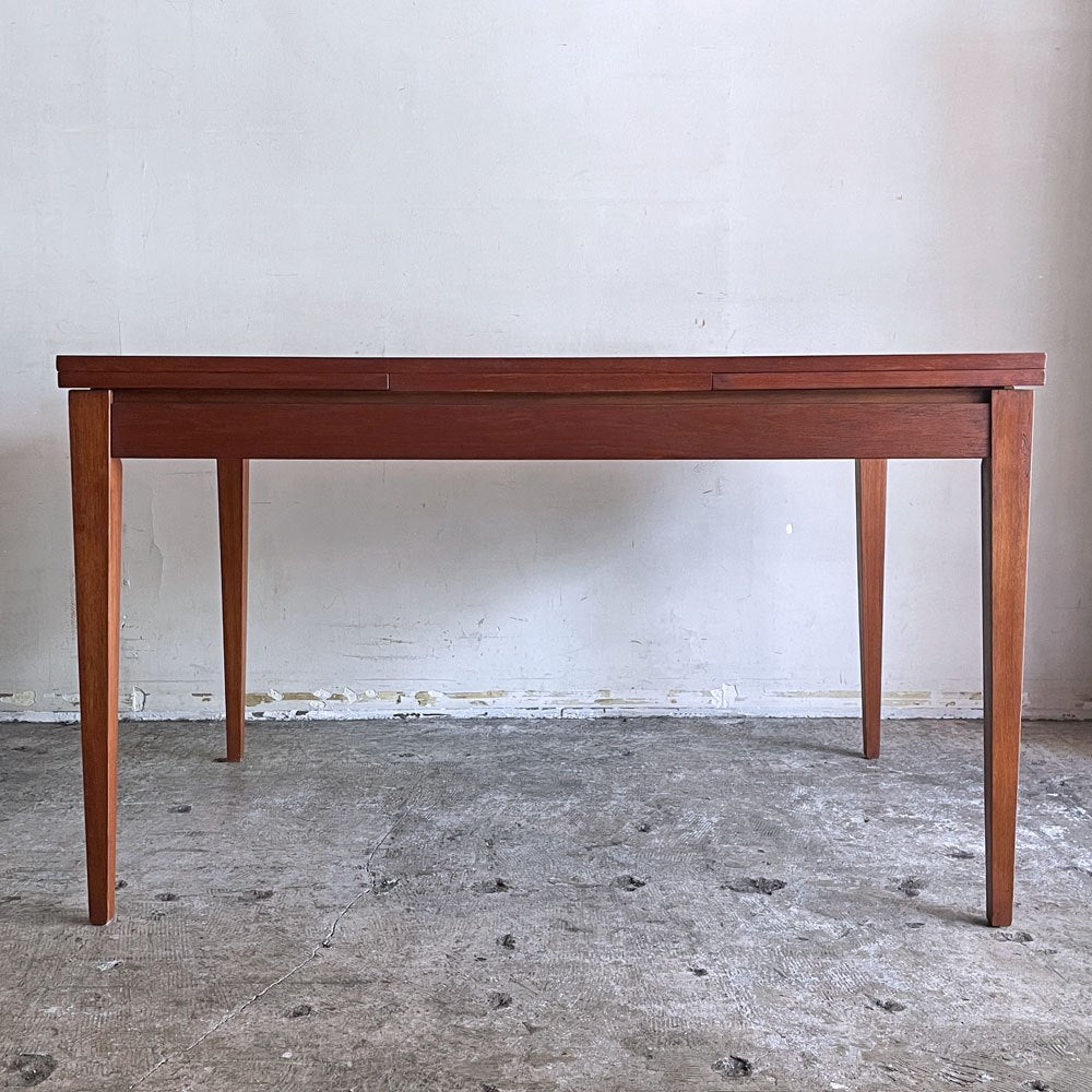 デンマークビンテージ Danish Vintage チーク材 エクステンション ダイニングテーブル W120-200cm 伸長式 北欧家具 ■