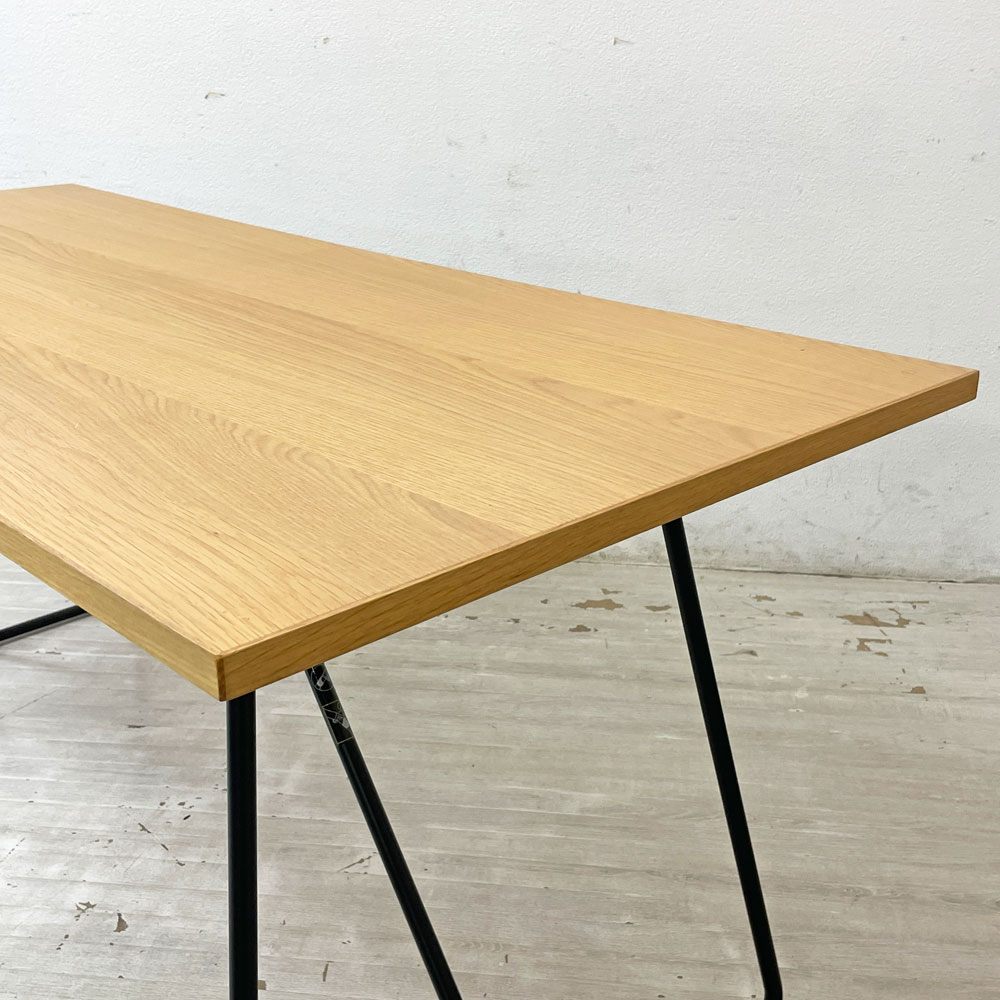 無印良品 MUJI 折りたたみテーブル ダイニングテーブル オーク材 スチール脚 W160cm ナチュラルデザイン 定価￥25,900- ●