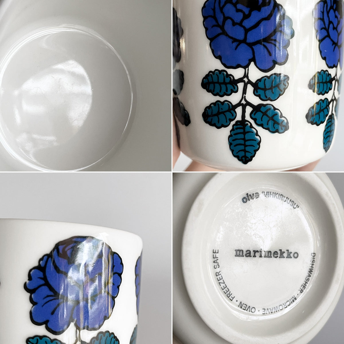 マリメッコ marimekko ヴィヒキルース VIHKIRUUSU ラテマグ ダークブルー マイヤ・イソラ フィンランド 北欧食器 廃番カラー B ■