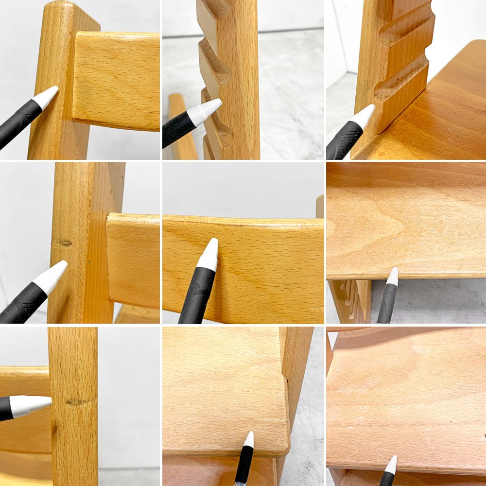 ストッケ STOKKE トリップトラップ TRIPP TRAPP ベビーチェア キッズチェア S/N4 ハーネス＆トレイ＆プラスチック背もたれ＆ガード付 ノルウェー 北欧家具 ●
