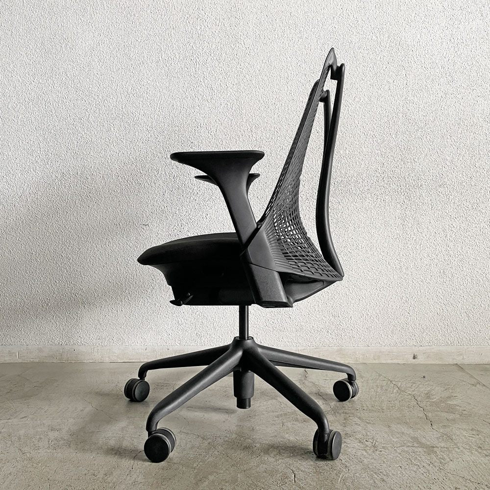 ハーマンミラー Herman Miller セイルチェア SAYL CHAIR デスクチェア オフィスチェア ブラック ミドルバック イヴ・ベアール 2016年製 旧モデル 〓