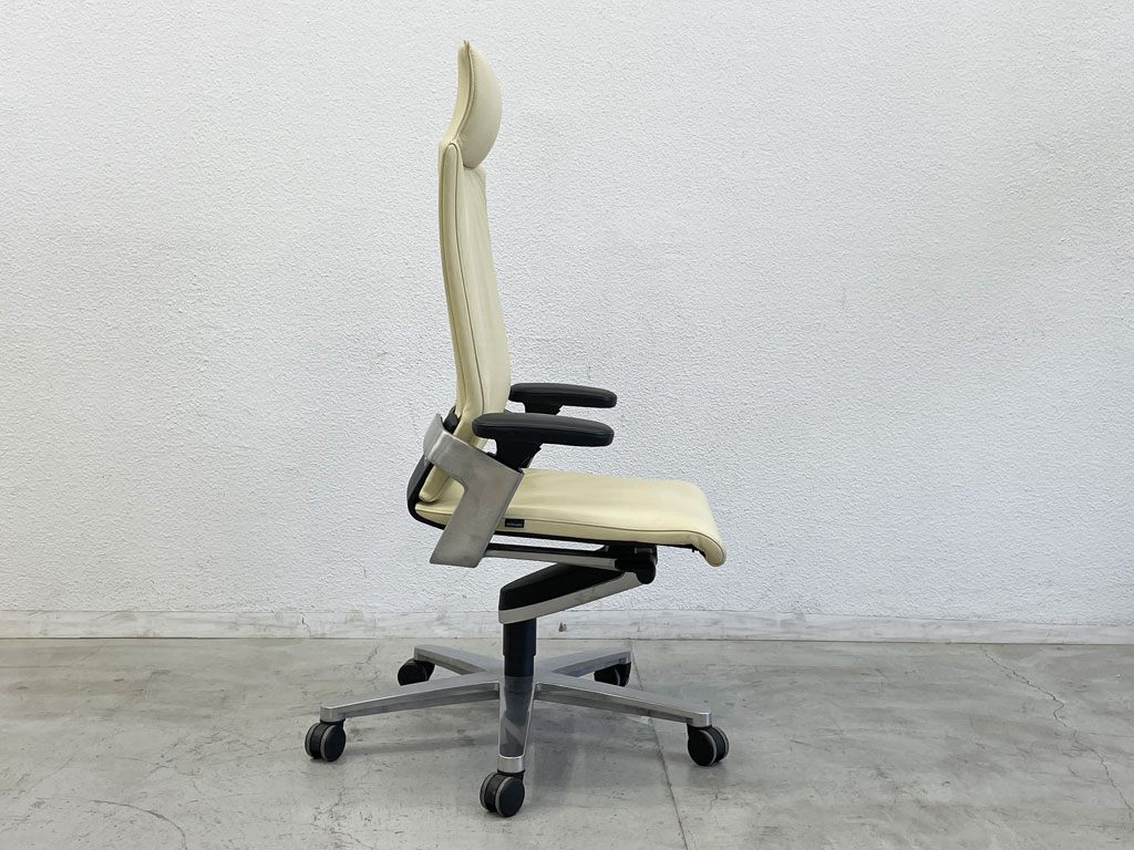 ウィルクハーン Wilkhahn オン チェア ON Chair ハイバック アームチェア 総本革 ヘッドレスト付 オフィスチェア グッドデザイン賞 C  〓