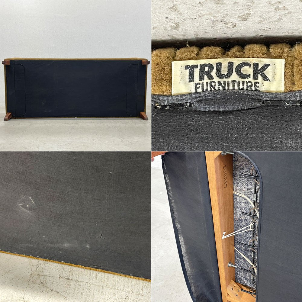トラックファニチャー TRUCK FURNITURE FKソファ FK SOFA 3シーター F-21 グリーンコーデュロイ フェザークッション カバーリング 定価約476,300円 〓
