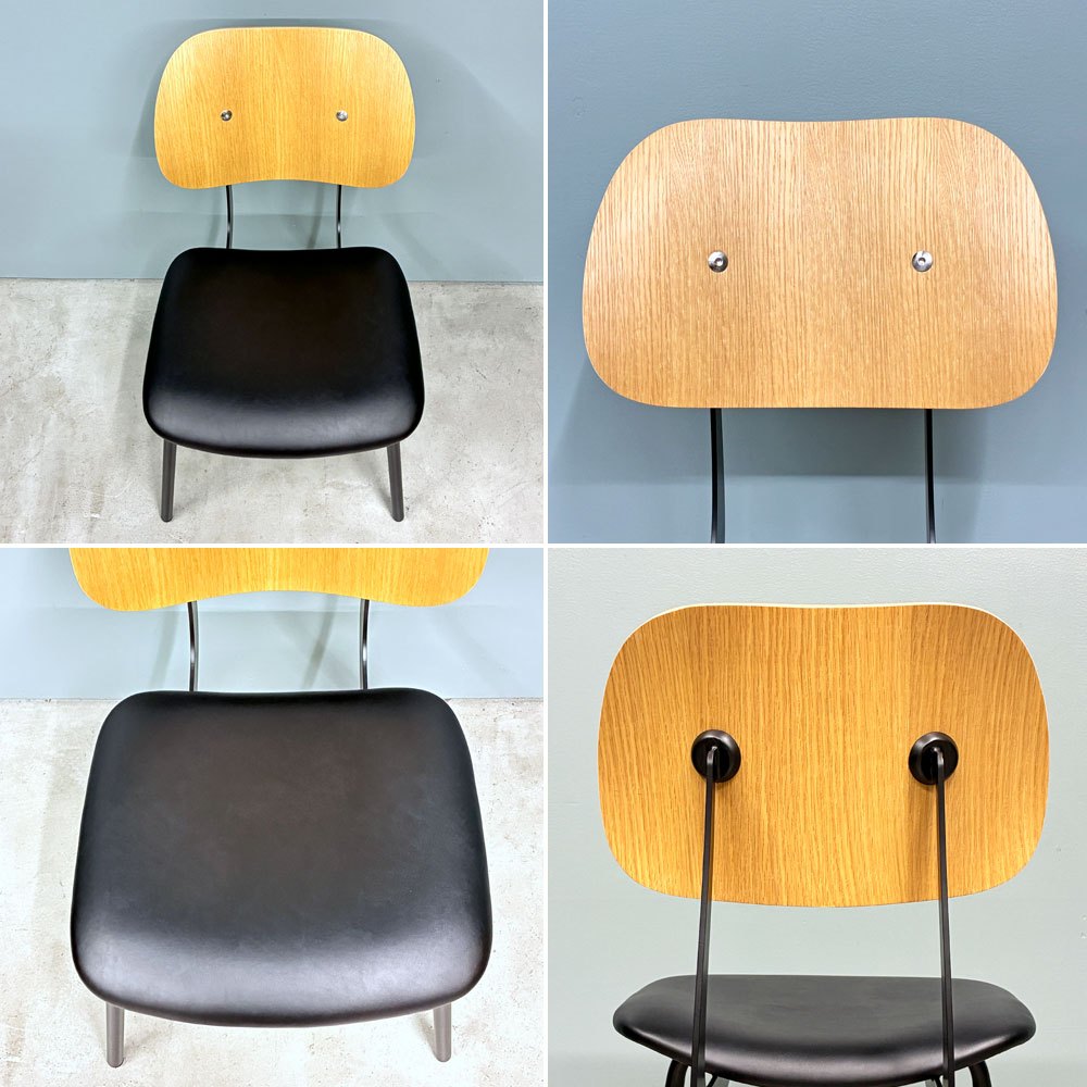 タイムレスコンフォート TIMELESS COMFORT エクリュクス ecruxe コンテチェア CONTE CHAIR PVCレザー オーク材 プライウッド 定価￥27,500- ◎