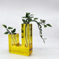 ヒュプシュ Hübsch デュオベース Duo Vase ガラスベース フラワーベース クリスタルガラス デンマーク 北欧 イエロー モダンデザイン ●