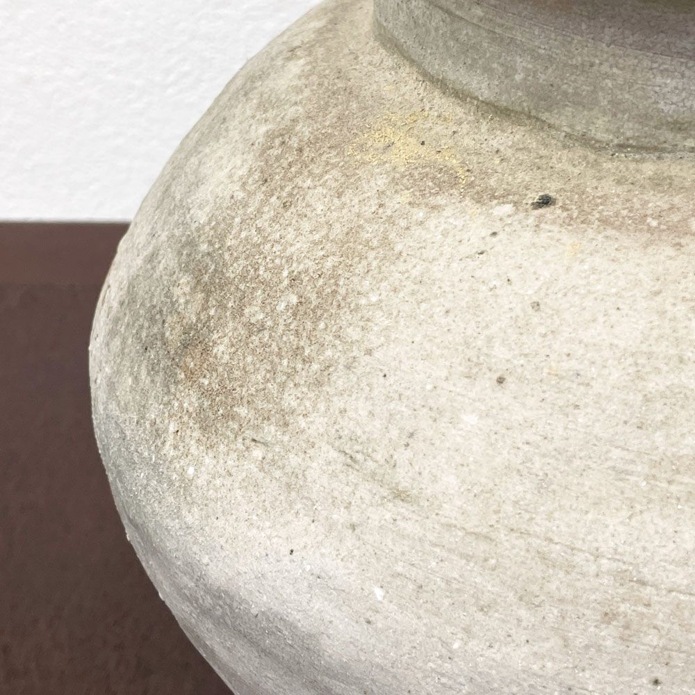 田宮亜紀 AKI TAMIYA 壺 花器 無釉 Φ30cm 現代作家 ●