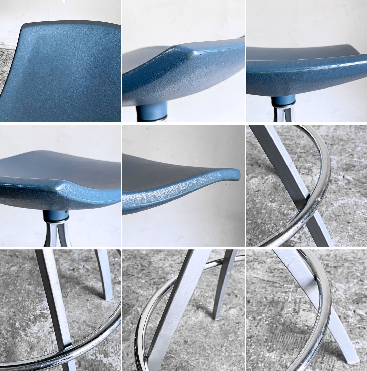 モブレス114 MOBLES114 ギムレット Gimlet スツール ハイチェア ブルー系 スチール 回転式 ホルヘ・ペンシ JORGE PENSI スペイン ■