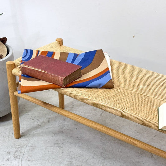 FDBモブラー FDB Mobler J83B ベンチ オーク材 ペーパーコード ヨーエン・ベクマーク Jorgen Baekmark 北欧家具 ●