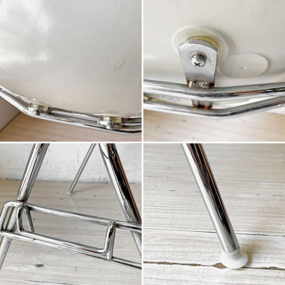 ハーマンミラー Herman Miller サイドシェルチェア MFS製 FRP アプホルスター ジラルド生地 ファブリック スタッキングベース イームズ ビンテージ ★