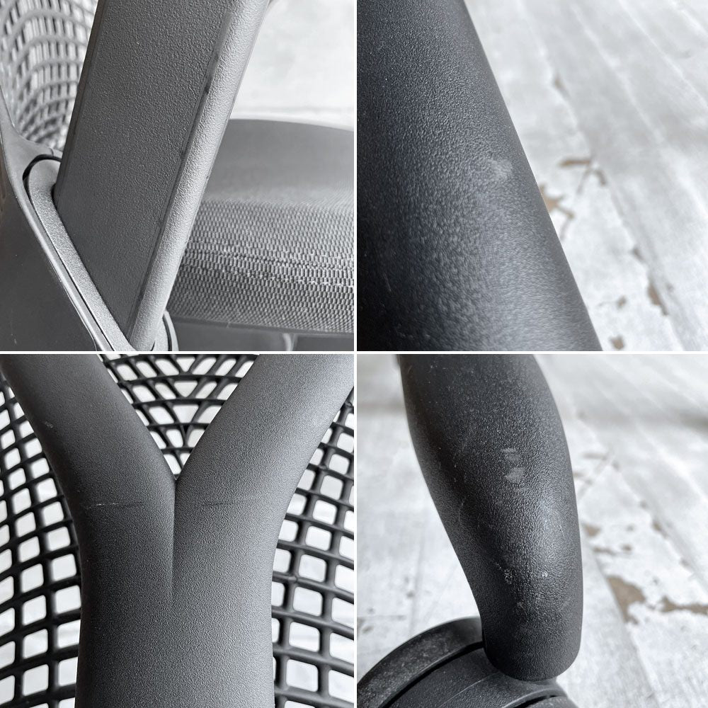 ハーマンミラー HermanMiller セイルチェア SAYL Chair デスクチェア ブラック サスペンションミドルバック アジャスタブルアーム キャスター付 イヴ・ベアール ♪