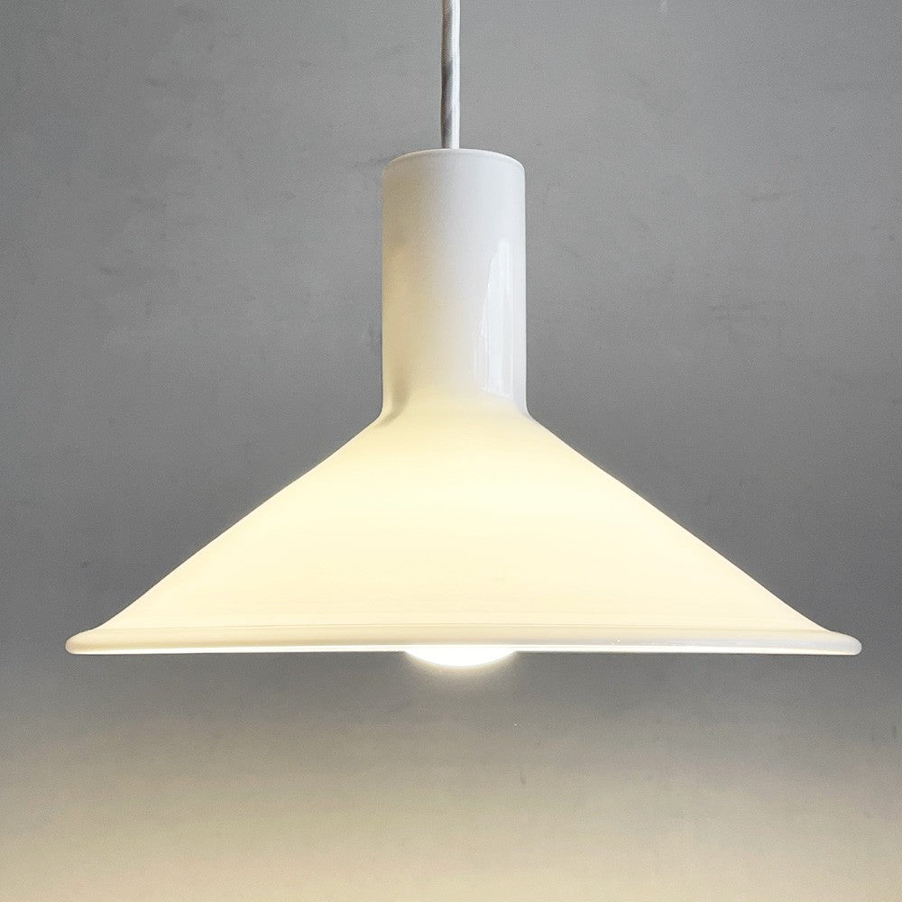 ホルムガード Holmegaard P＆T PENDEL ペンダントライト ホワイトガラス 32cm マイケル・バング デンマーク ビンテージ 北欧照明 ■