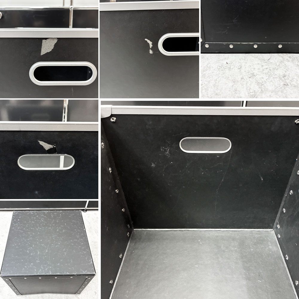 ユーエスエムハラー USMハラー USM Haller キャビネット シェルフ 2列3段 階段状 オープンラック エクステンションドア グラファイトブラック W152 パスコボックス 4つ付属  ●