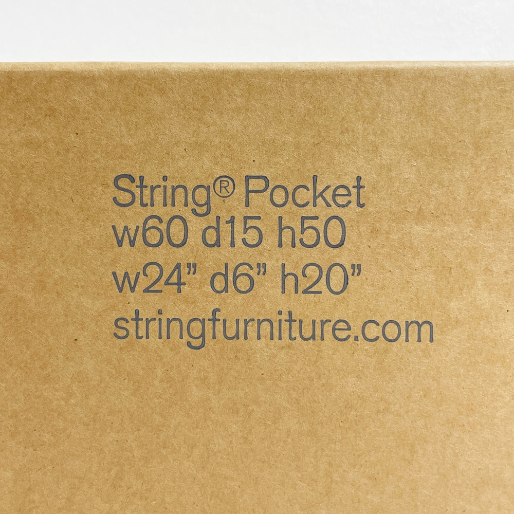 ストリングファニチャー string furniture ストリングポケット String Pocket ウォールシェルフ 3段 ウォールナット ブラックフレーム 未使用 B ●