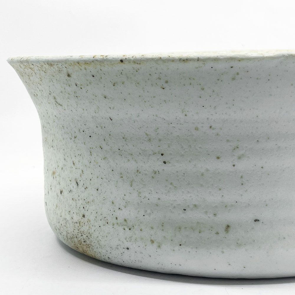壷田和宏・亜矢 白磁 大鉢 Φ22.5x10cm 現代作家 ●