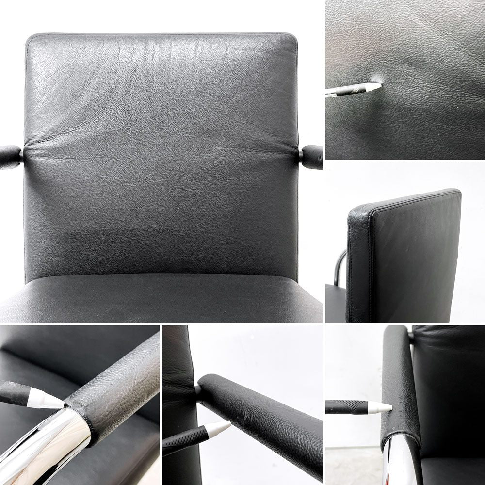 ヴィトラ vitra ビザソフト Visasoft アームチェア ミーティングチェア カンティレバー 本革 アントニオ・チッテリオ モダンデザイン A ●