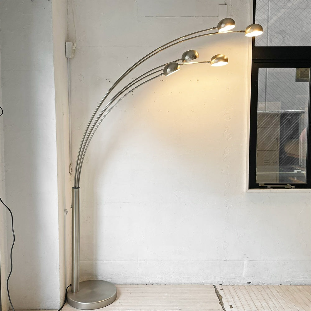 ミッドセンチュリーデザイン 5灯 ツリーライト マルチアーム フロアライト アーチ型 フロアランプ USビンテージ  工業デザイン ★