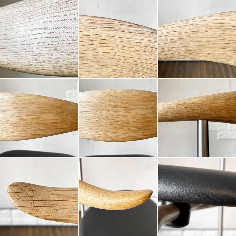 カールハンセン＆サン Carl Hansen & Son CH88P ダイニングチェア オーク材 本革 ブラックレザー ステンレスレッグ ハンス・J・ウェグナー 北欧家具 ◎