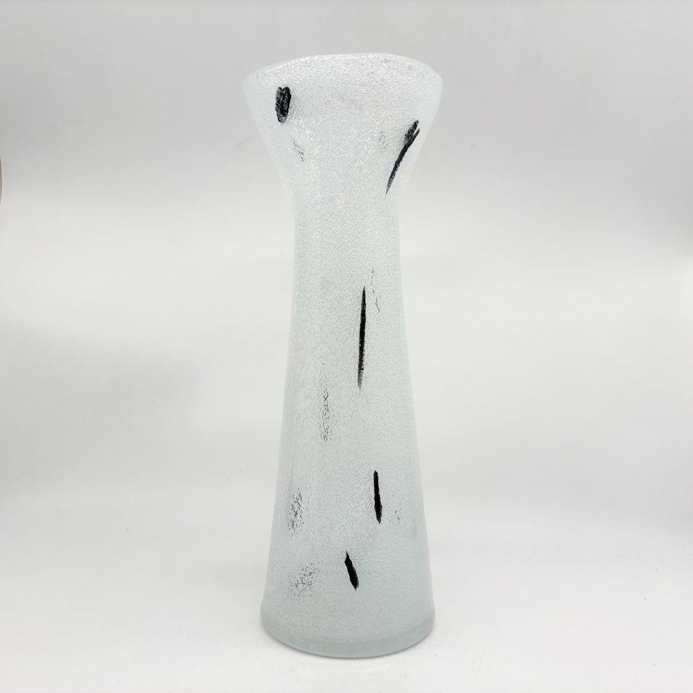 岩田藤七 ガラス花瓶 風雪 フラワーベース 気泡 H31cm 日本芸術院会員 文化功労者 ガラス作家 ●