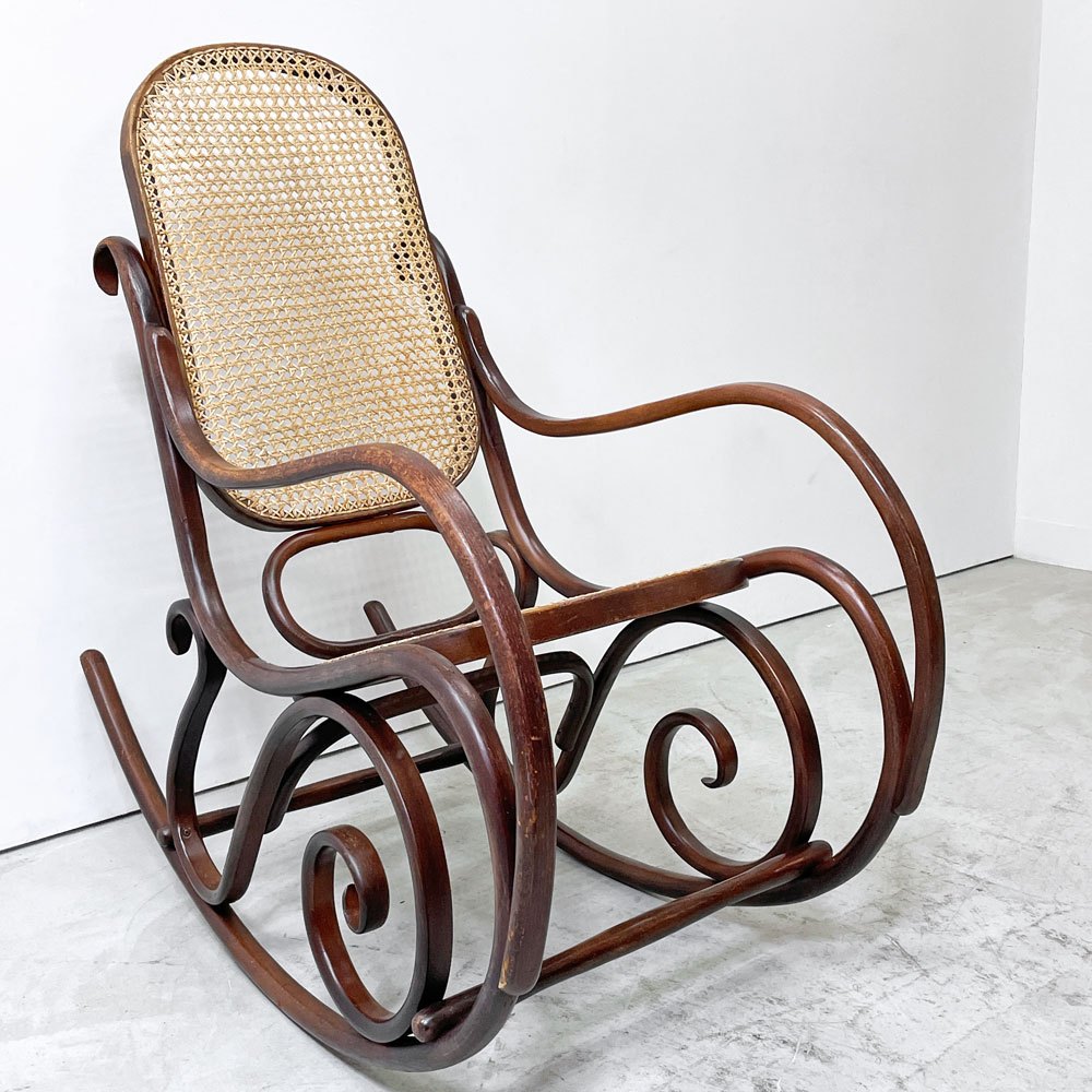 マルニ木工 オールドマルニ maruni ベントウッド ロッキングチェア Bentwood rocking chair 1976年～1988年製 #7028 リプロダクト 曲木椅子 ラタン張り  ●