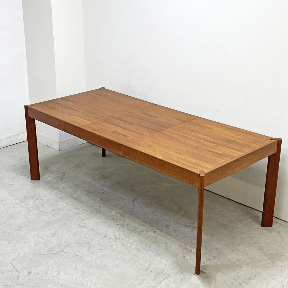 辻木工 チーク材 エクステンションダイニングテーブル EX天板1枚 W138cm ジャパンビンテージ 北欧デザイン ●