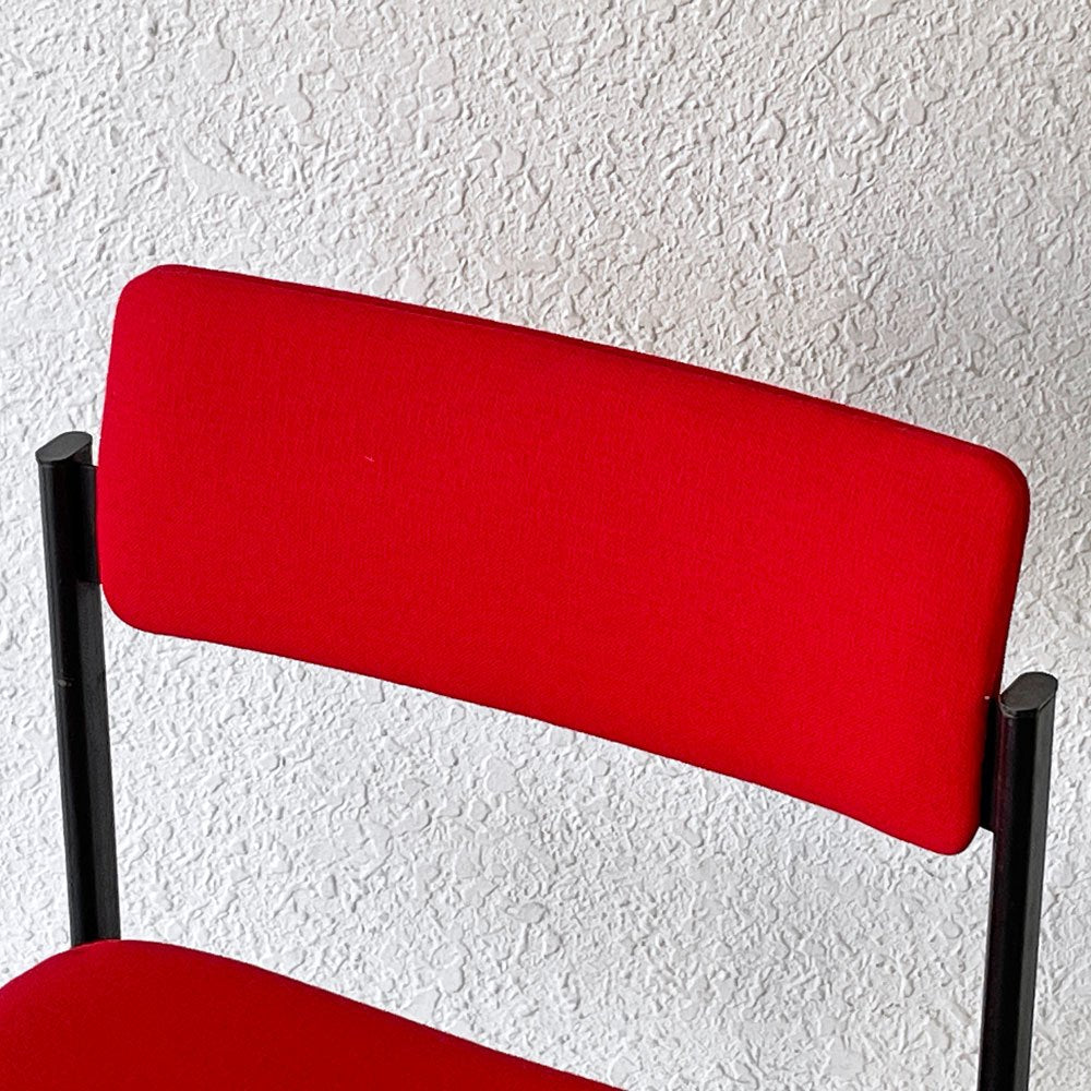 アスコ ASKO キキチェア KIKI CHAIR ダイニングチェア スチール ファブリック レッド イルマリ・タピオヴァーラ フィンランド 北欧家具 ビンテージ ◇