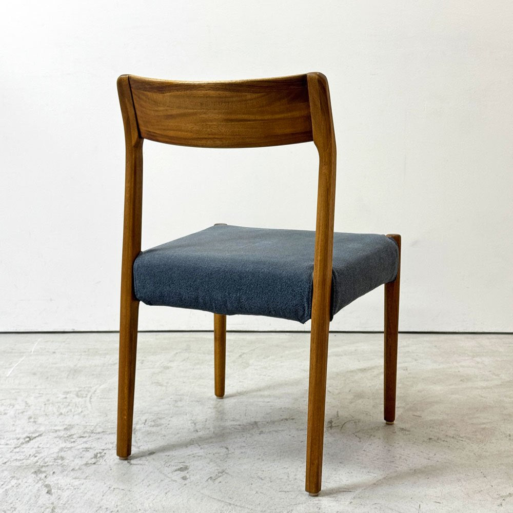 朝日木材加工 エッダ EDDA Dining Chair101 Fabric ダイニングチェア ブルー 北欧 定価￥33,000- A ●