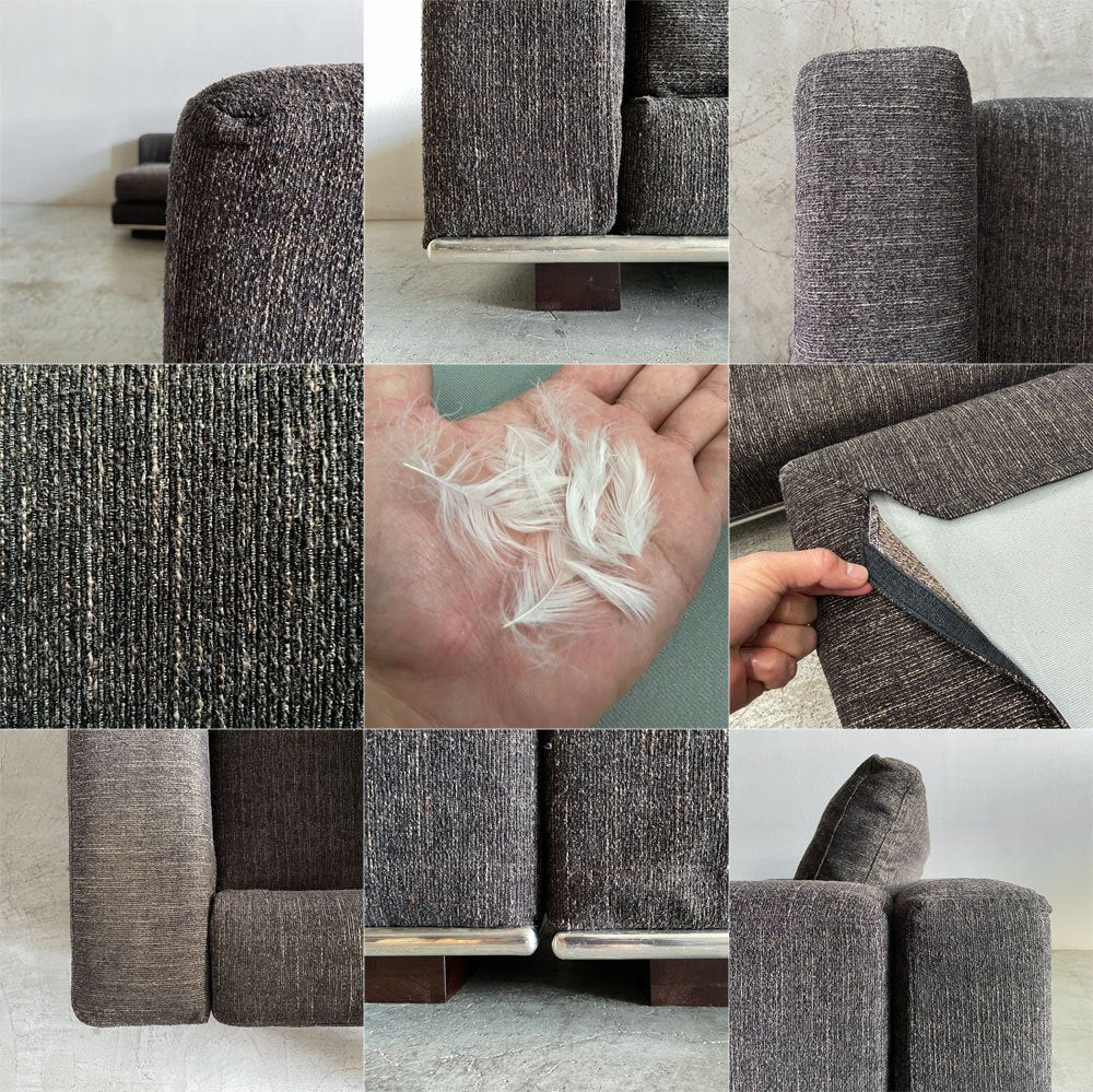 モーダエンカーサ moda en casa インカント incanto カウチソファ 左M+N & 右X+Y カバーリング生地 黒系ミックス色 参考価格～35万円 稀少廃番品 〓