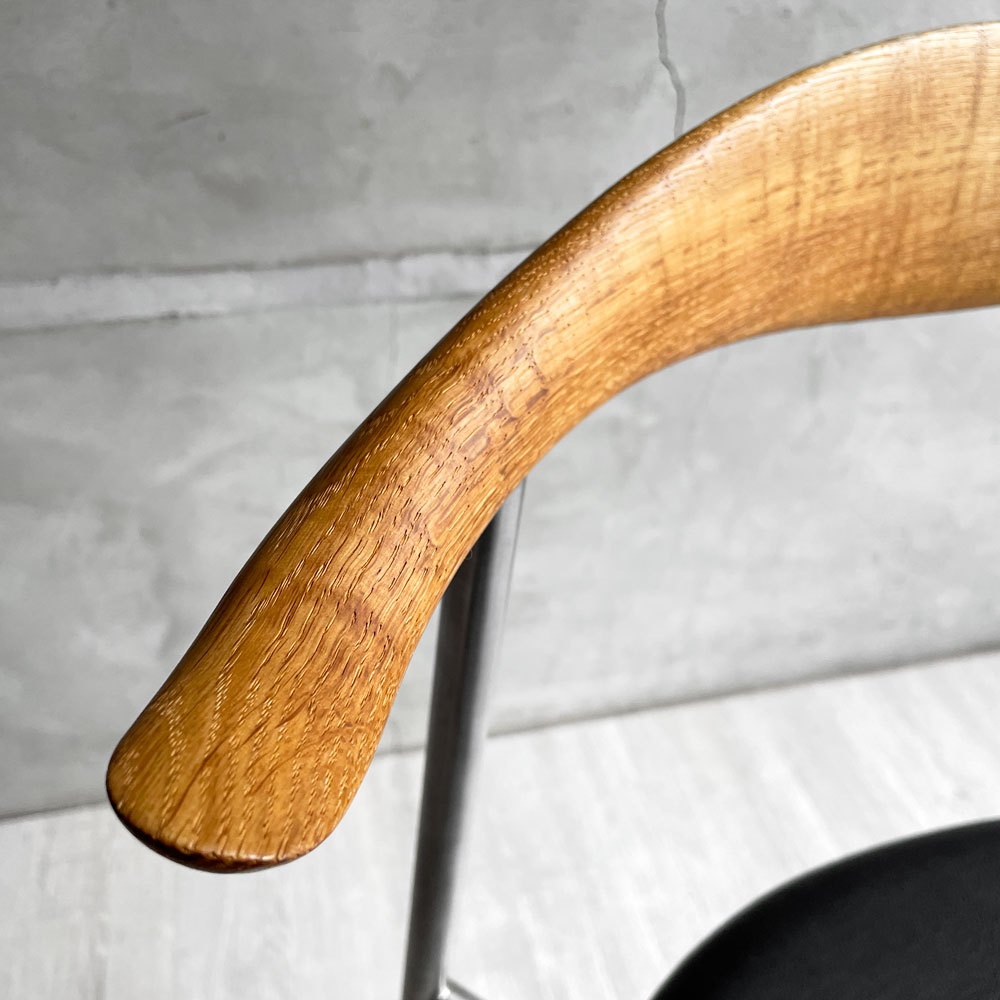 カールハンセン＆サン Carl Hansen & Son CH88P ダイニングチェア オーク材 本革 ブラックレザー ハンス・J・ウェグナー デンマーク 北欧家具 美品 ♪