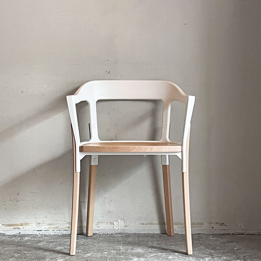 マジス MAGIS スティールウッドチェア Steelwood Chair ホワイト＆ビーチ アームチェア ロナン & エルワン・ブルレック イタリア ■