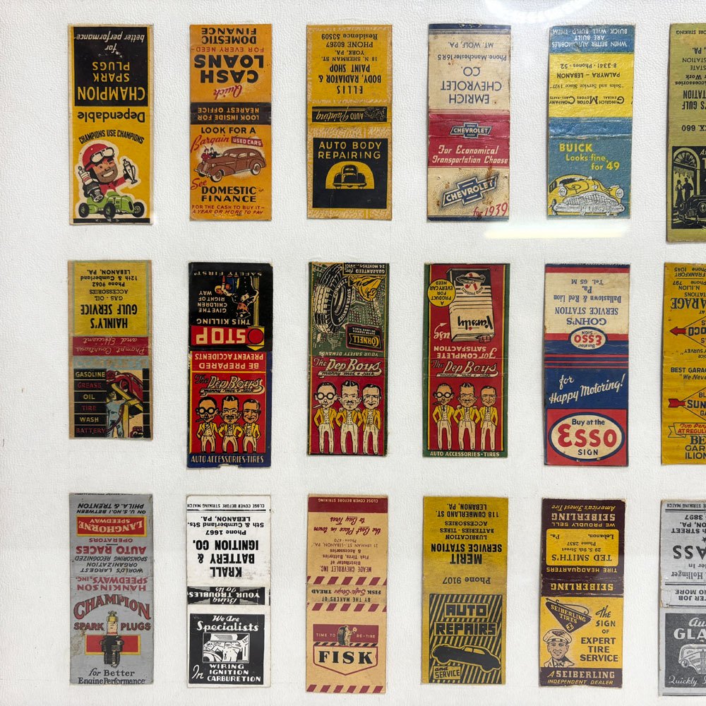 USビンテージ US Vintage マッチブック（マッチ箱）コレクション レトロ 額装品 ●