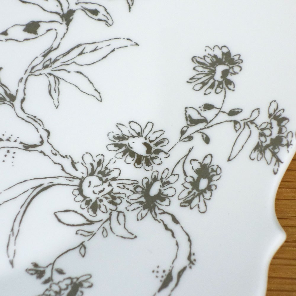 ウェッジウッド WEDGWOOD シノワズリ プラチナ スクエアプレート w23cm ジャスパーコンラン 英国製 B ◎
