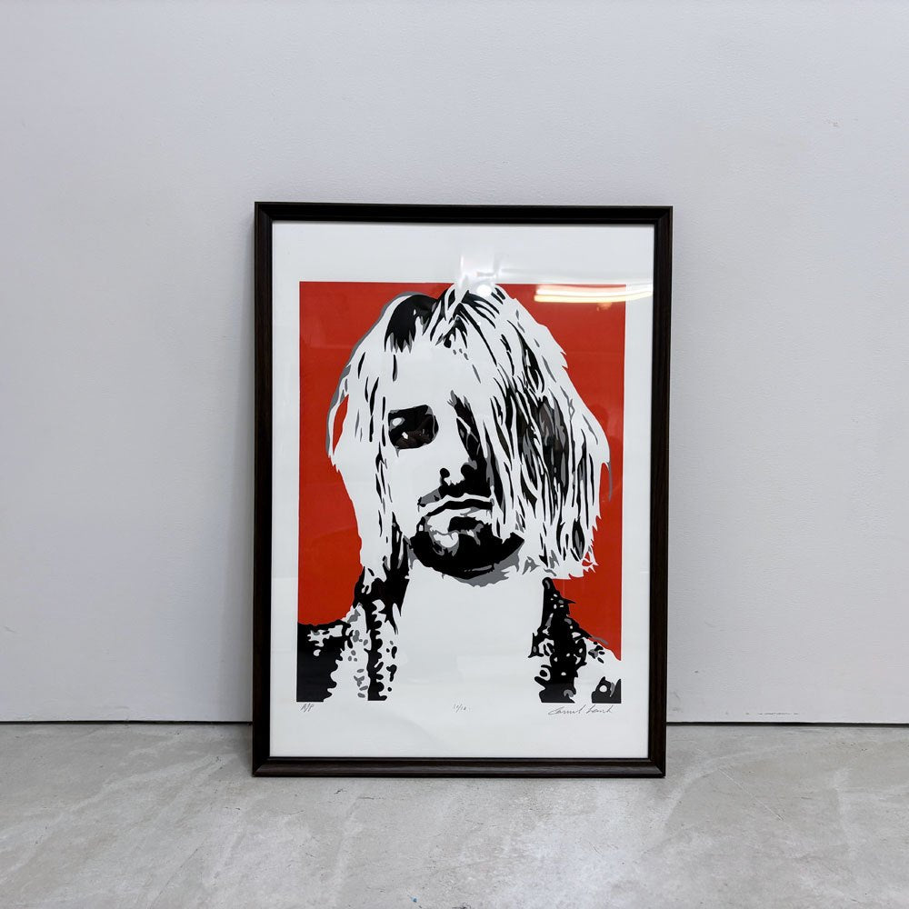 コンラッドリーチ CONRAD LEACH カート・コバーン Kurt Cobain シルクスクリーン アートフレーム ポスター ポップアート A/P 10/10 希少 42×54.5cm(スクリーンサイズ) 額装品 ●