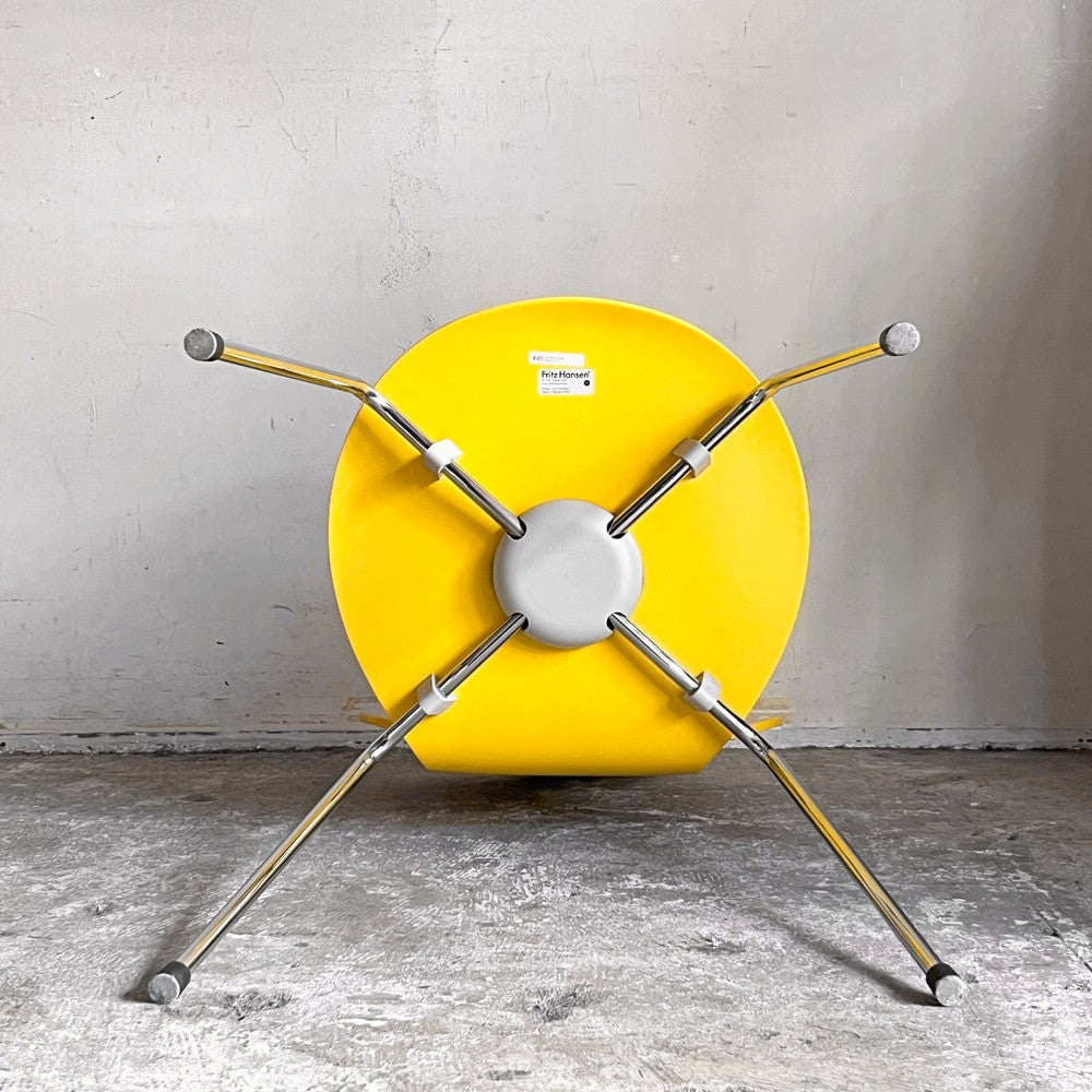 フリッツハンセン Fritz Hansen アントチェア ANT CHAIR 4本脚 イエロー ラッカー仕上げ 2002年製 アルネ・ヤコブセン デンマーク 北欧家具 ■