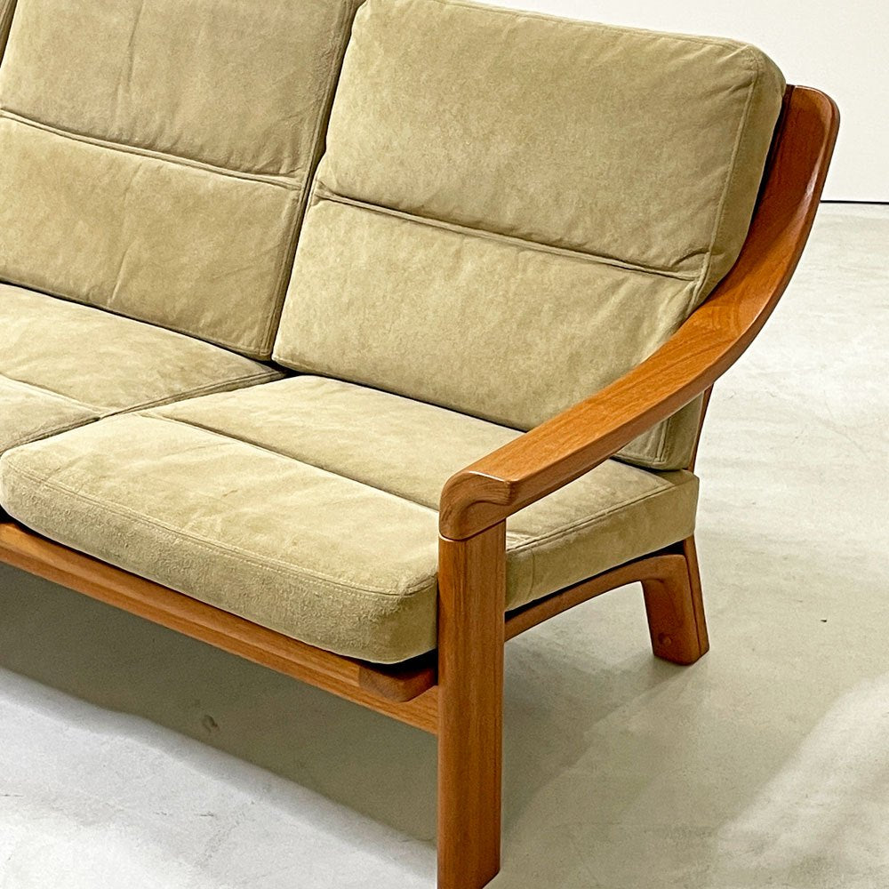 PJ ファニチャー PJ furniture チーク無垢材 3pソファ 3シーター POUL JEPPESEN デンマークビンテージ ●