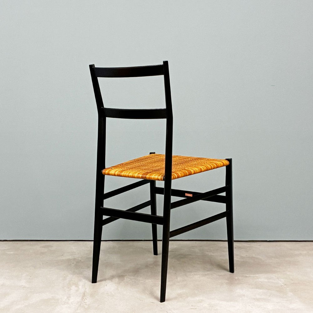 カッシーナ Cassina 699 スーパーレジェーラ SUPERLEGGERA チェア ダイニングチェア アッシュ材 ブラック 籐張り ジオ・ポンティ ◎