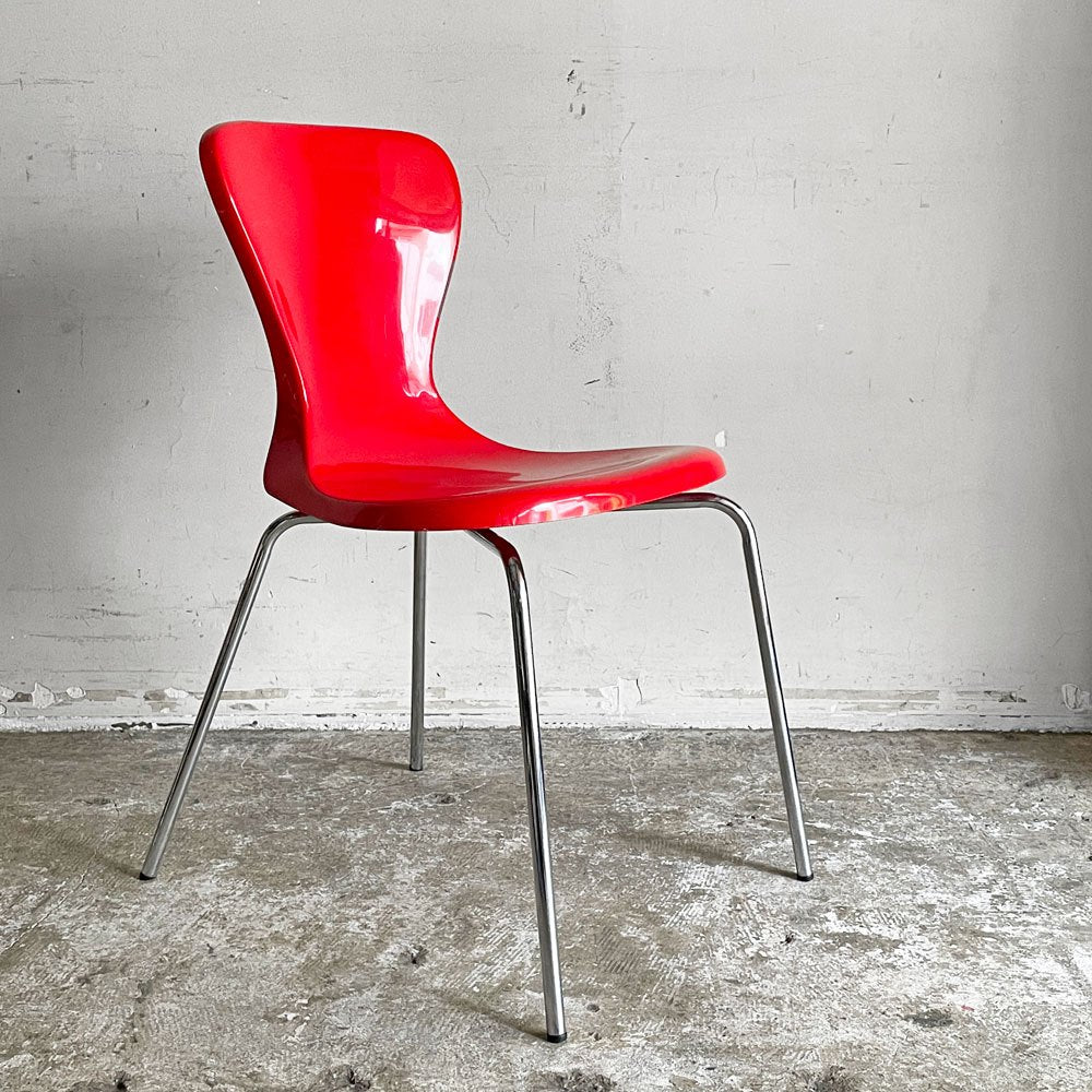イデー IDEE ヨーンチェア YAWN CHAIR FRP レッド ダイニングチェア 岡嶌要 スペースエイジ 廃番　 ■