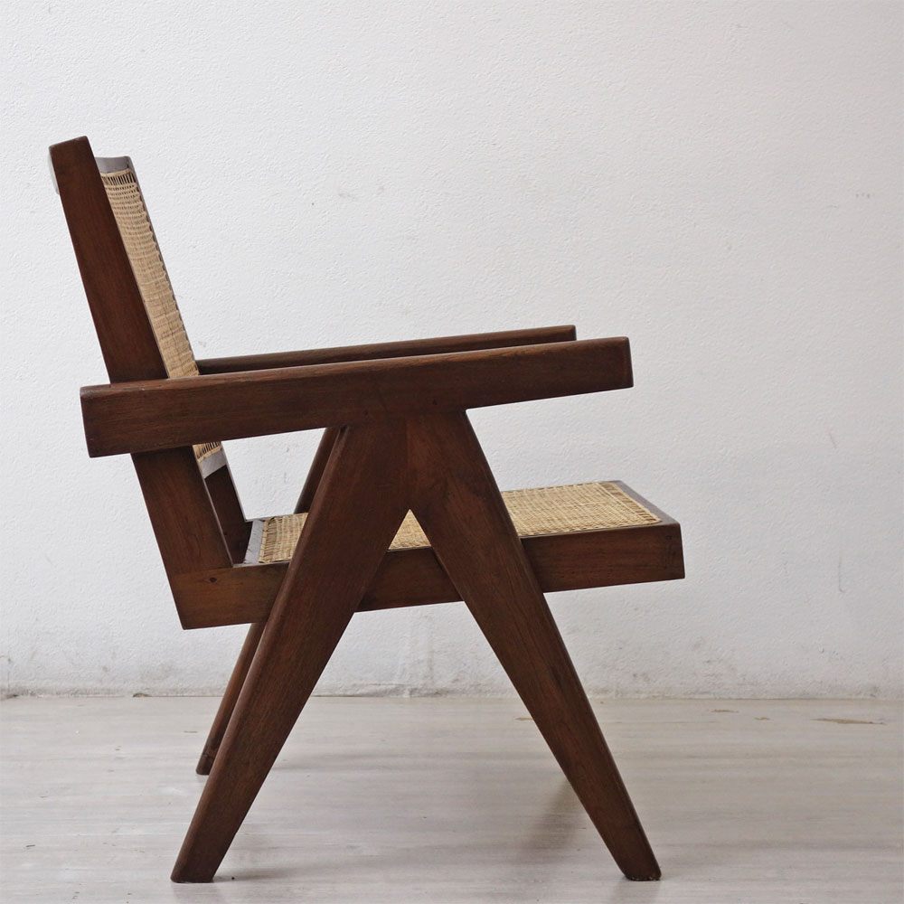 ピエールジャンヌレ Pierre Jeanneret イージーチェア Easy Chair チーク無垢材 チャンディーガル 60`s ビンテージ A ●